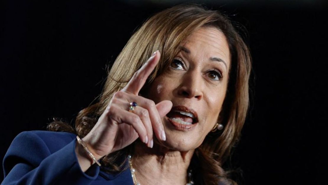 La vicepresidenta Kamala Harris habla en Milwaukee, Wisconsin, el 23 de julio de 2024, en su primer mitin de campaña presidencial.