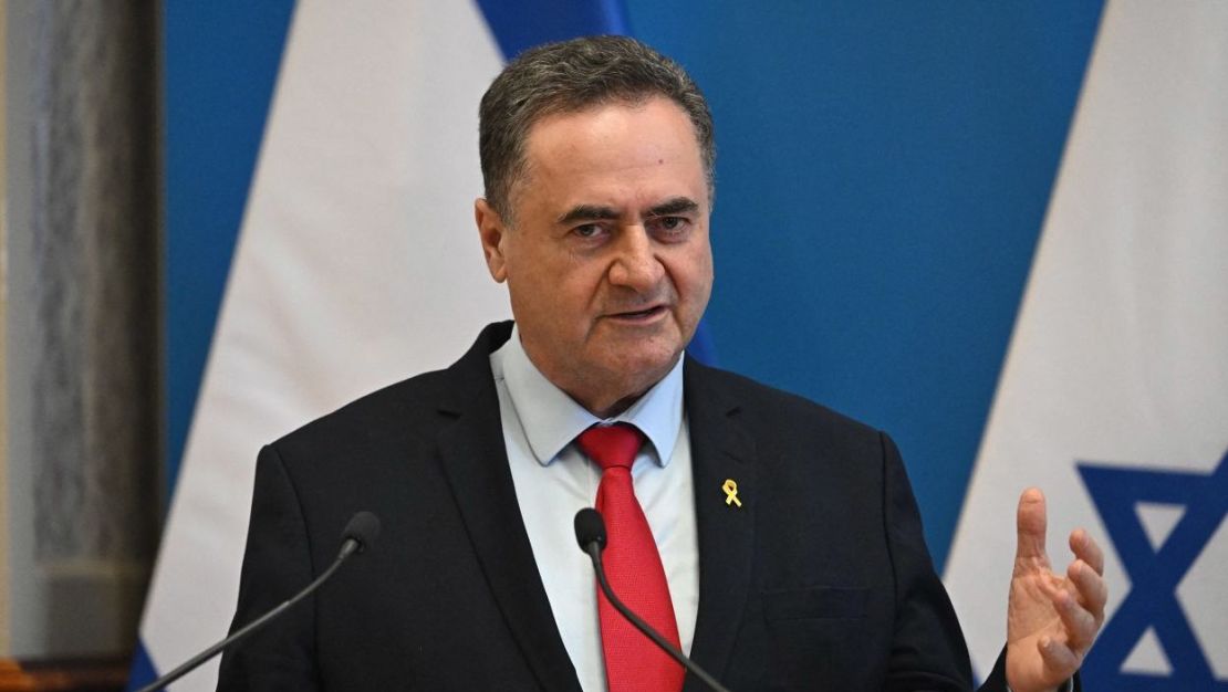 El ministro de Asuntos Exteriores de Israel, Israel Katz, habla durante una conferencia de prensa en Budapest, Hungría, el 17 de junio.
