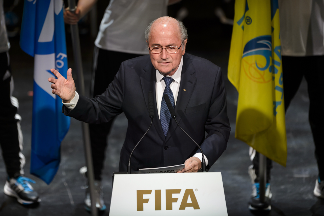 Joseph Blatter apareció por primera vez ante los medios de comunicación durante la apertura del 65 Congreso de la FIFA en Zurich, Suiza.