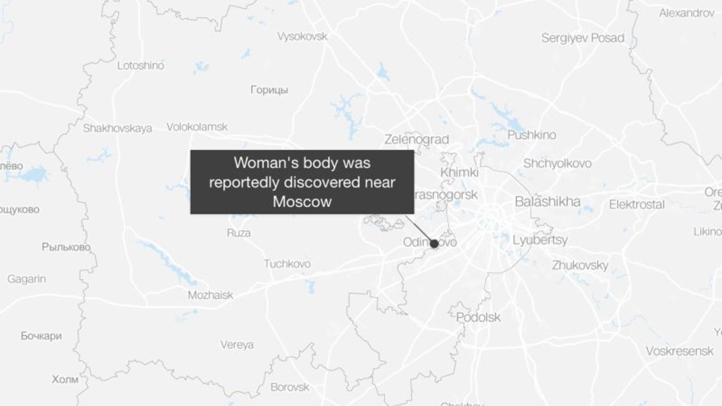Encuentran el cuerpo de una mujer cerca de Moscú.