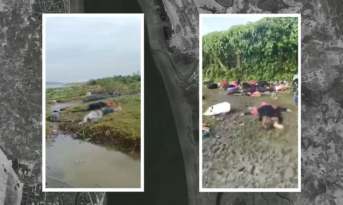 Imágenes verificadas por CNN muestran las secuelas de un ataque en el borde occidental del distrito de Maungdaw, en el barrio Myo Ma.