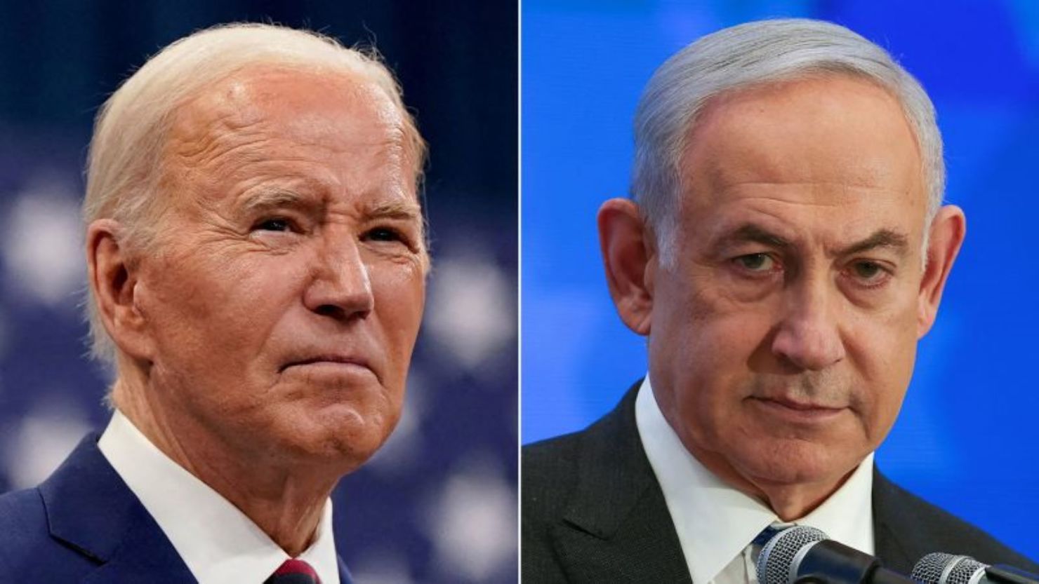 El presidente de EE.UU., Joe Biden, y el primer ministro de Israel, Benjamin Netanyahu.