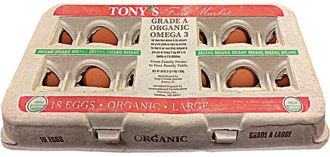 Huevos etiquetados Tony's Fresh Market de todos los tipos, tamaños y fechas de caducidad han sido retirados del mercado debido a la contaminación por salmonela.