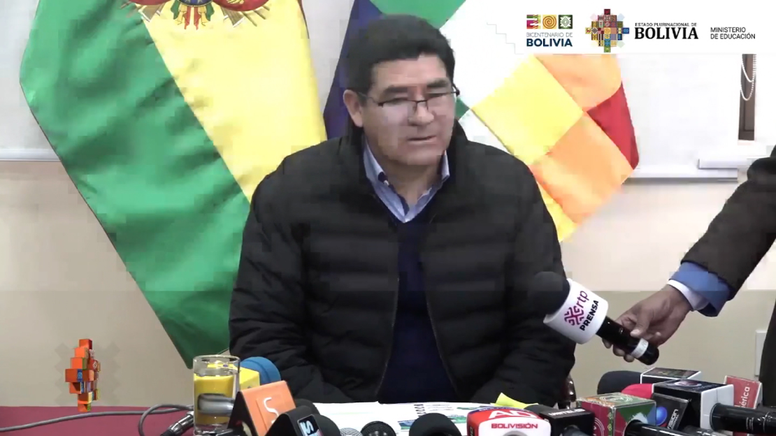 El ministro de Educación de Bolivia, Omar Veliz Ramos.