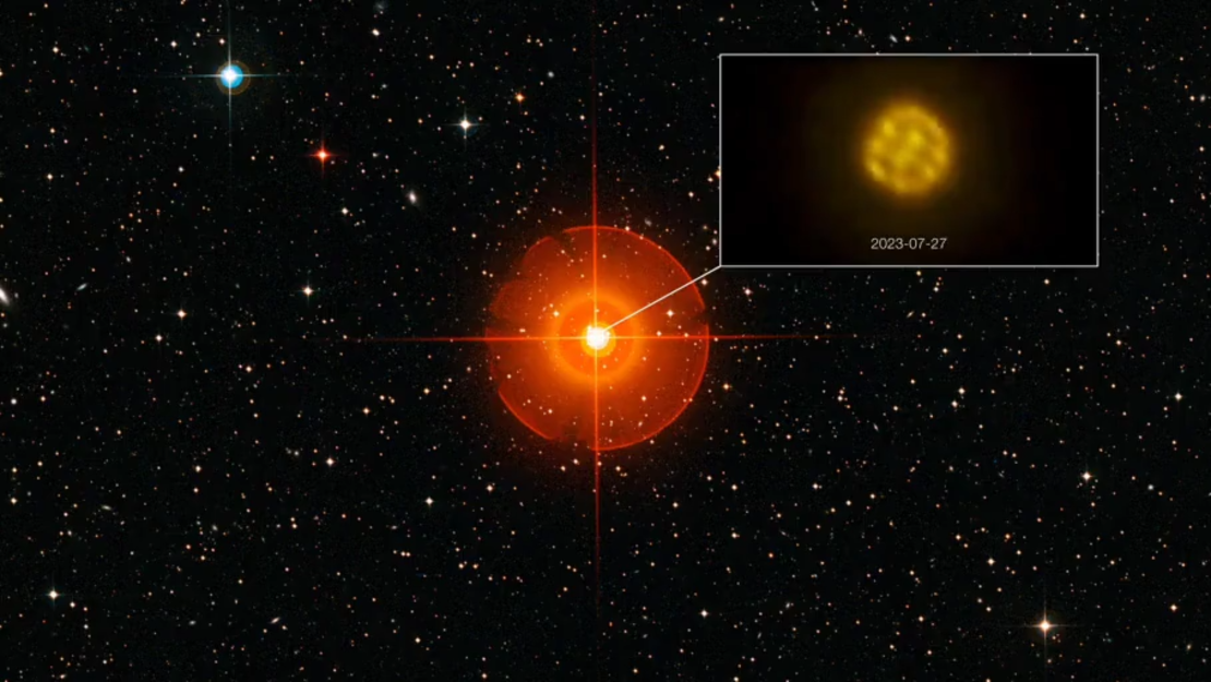 Una animación de la estrella R. Doradus. Crédito: ESO/L.