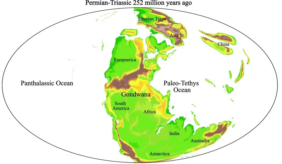 La Tierra se veía muy diferente hace 252 millones de años. Alex Farnsworth/Universidad de Bristol