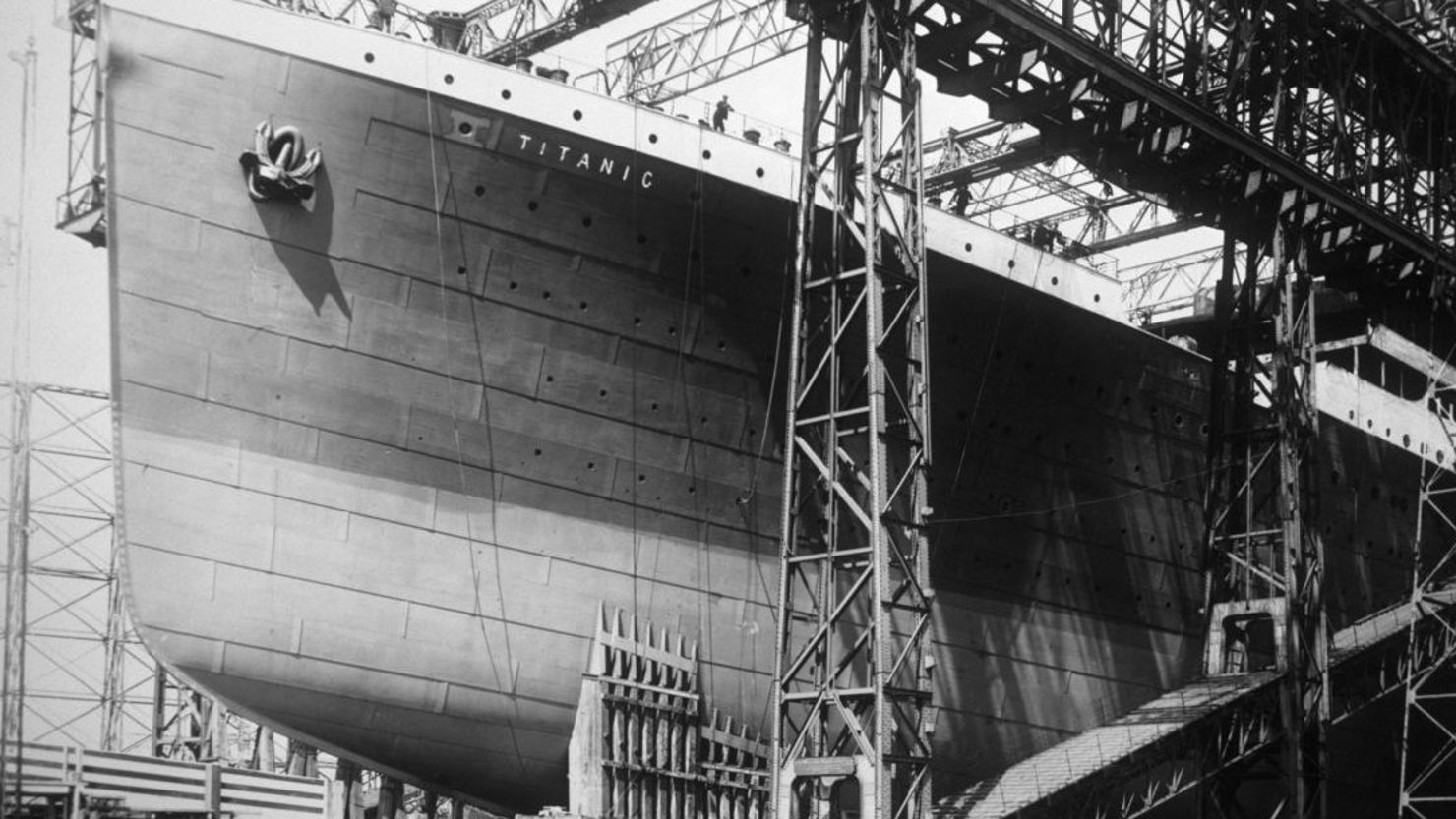 El Titanic en construcción en los astilleros Harland & Wolff de Belfast. Krista Few/Corbis/Getty Images