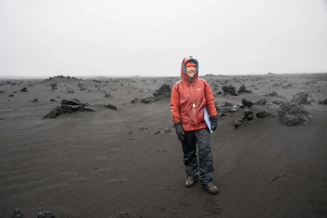 NASA astronaut Christina Koch participates in crew geology training in Iceland ahead of the Artemis II mission on Aug. 1. Credit: Robert Markowitz/NASA.