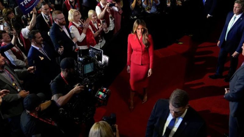 Melania Trump was paid for an unusual appearance at a political event. It is unclear who wrote the six-figure check.