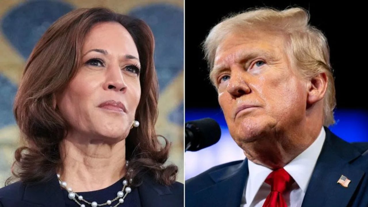 La vicepresidenta Kamala Harris y el expresidente Donald Trump. Getty Images