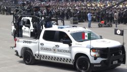 Vehículos de la Guardia Nacional durante el Desfile Cívico Militar en el marco del 214º Aniversario de la Independencia de México en el Zócalo capitalino en Ciudad de México, México, el 16 de septiembre de 2024.