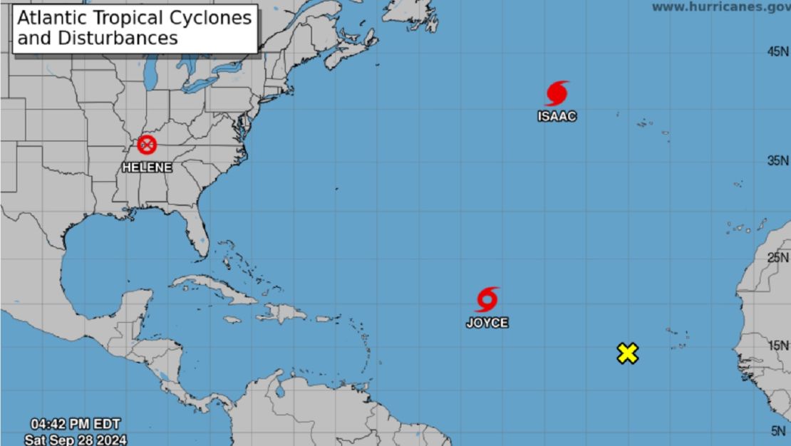 Reporte del Centro Nacional de Huracanes de EE.UU., el sábado a las 4.42 pm ET