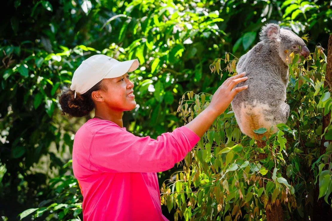 La japonesa Naomi Osaka visita el Santuario de koalas de Lone Pine antes del torneo internacional de tenis de Brisbane en Brisbane el 29 de diciembre de 2023. (Foto: Patrick Hamilton/AFP/Getty Images/File).