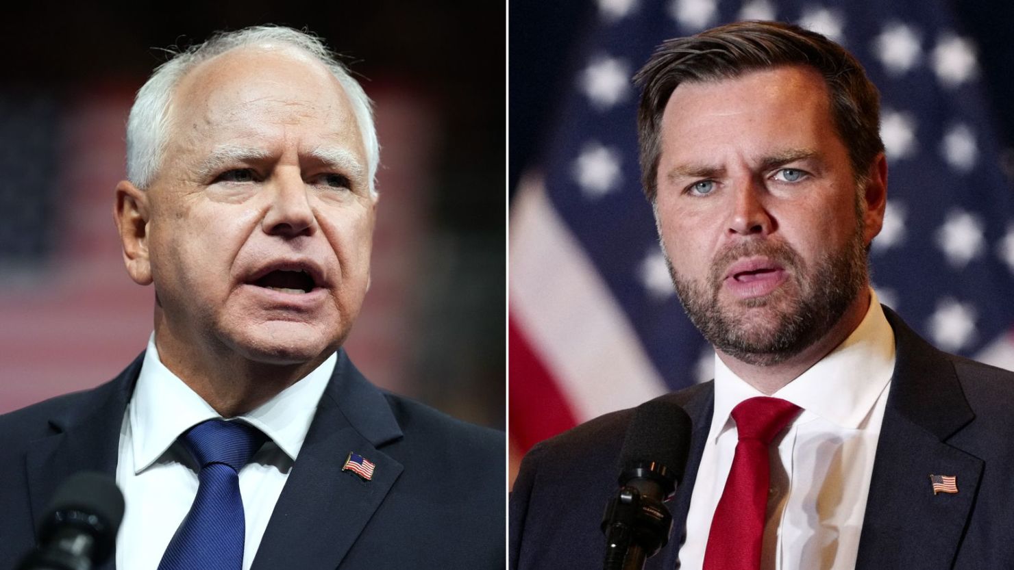 Tim Walz y J. D. Vance.