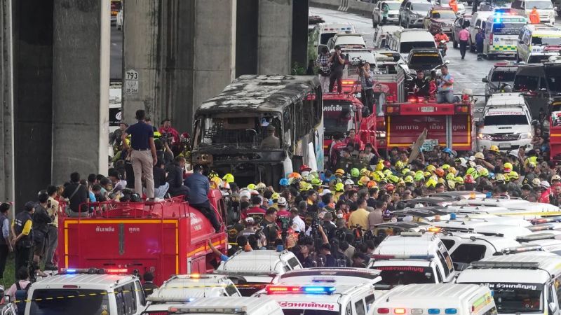 At least 20 children and teachers feared dead in Bangkok school bus fire