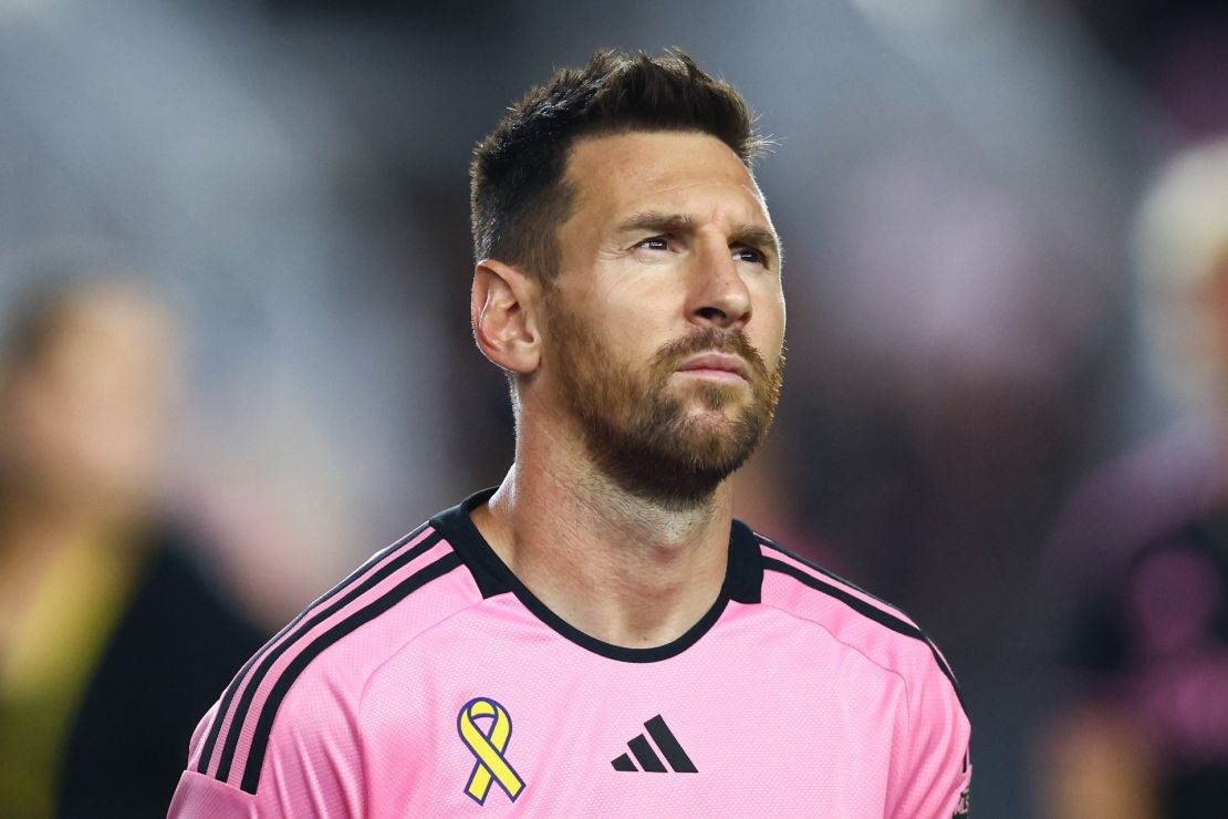 Lionel Messi before the match against Charlotte at Chase Stadium on September 28, 2024 in Fort Lauderdale, Florida.