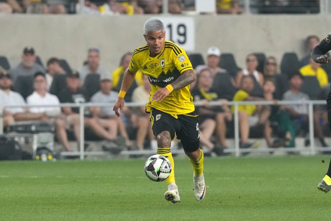 Columbus Crew forward El Cucho Hernandez during the 2024 League Cup Final against Los Angeles FC at Lower.com Field on August 25, 2024 in Columbus, Ohio. Photo: Jason Mowry/Getty Images