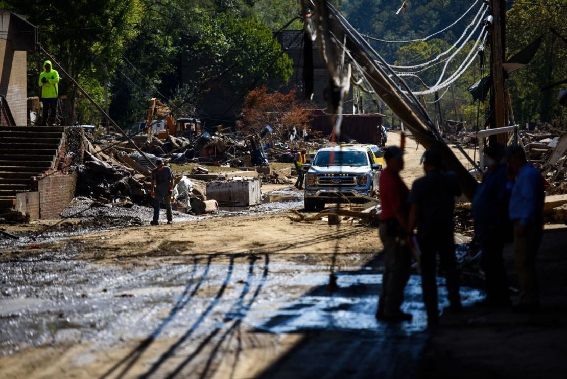 Daños en Marshall, Carolina del Norte, el jueves. Crédito: Melissa Sue Gerrits/Getty Images