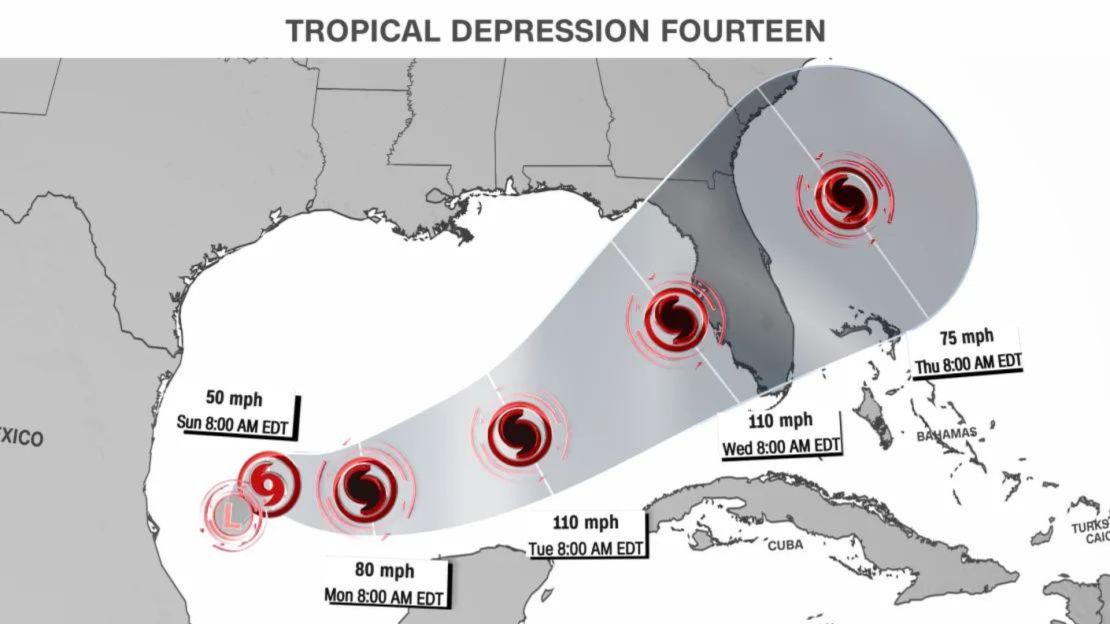 Esta es la trayectoria actual de la tormenta tropical Milton. CNN