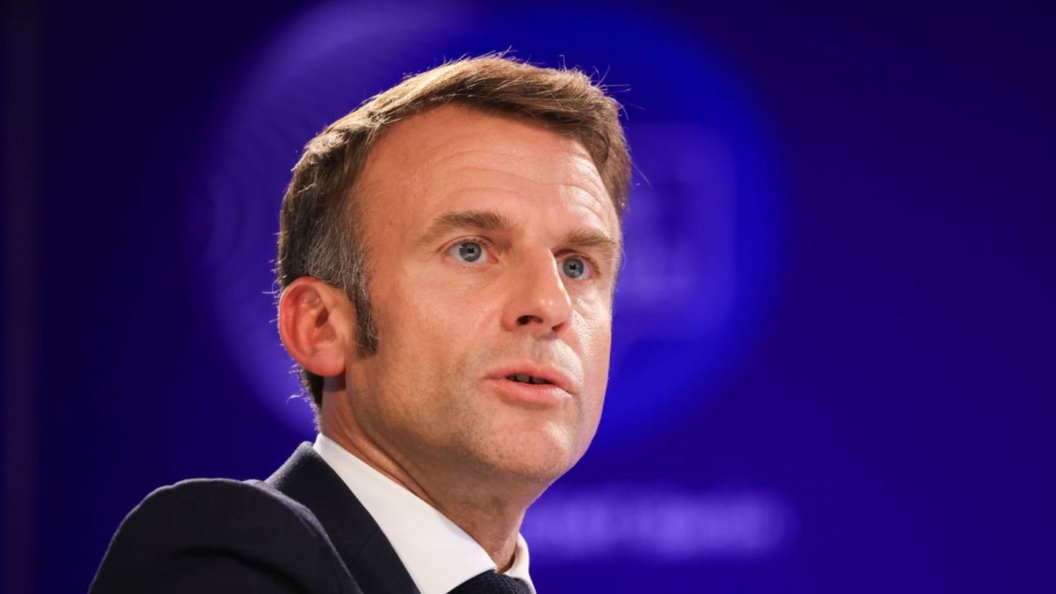 El presidente de Francia Emmanuel Macron habla en el Diálogo Global de Berlín en Berlín, Alemania, el 2 de octubre.