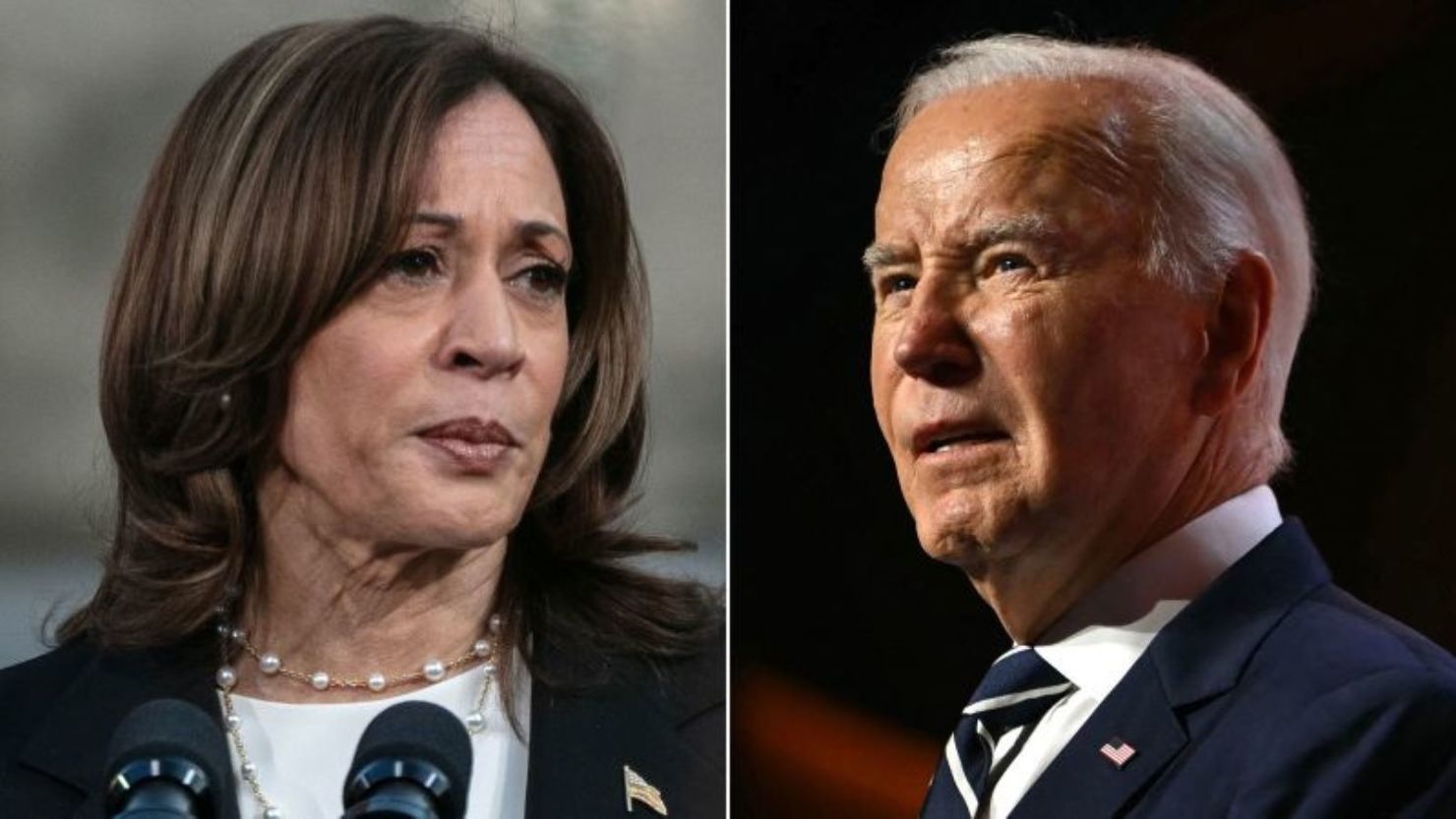 La vicepresidenta Kamala Harris y el presidente Joe Biden.