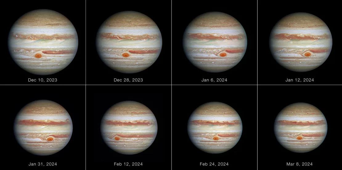 Tracking changes in the storm can help scientists better understand the processes taking place in Jupiter's atmosphere.