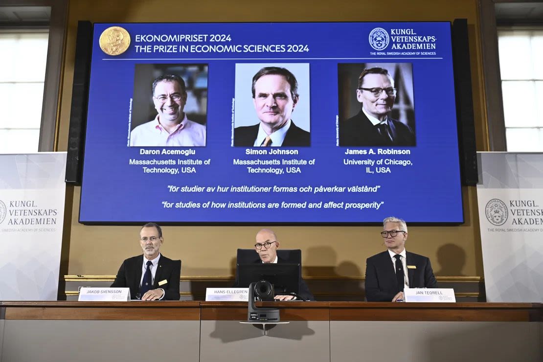 El más reciente Premio Nobel de Economía se anunció en Estocolmo el 14 de octubre de 2024.