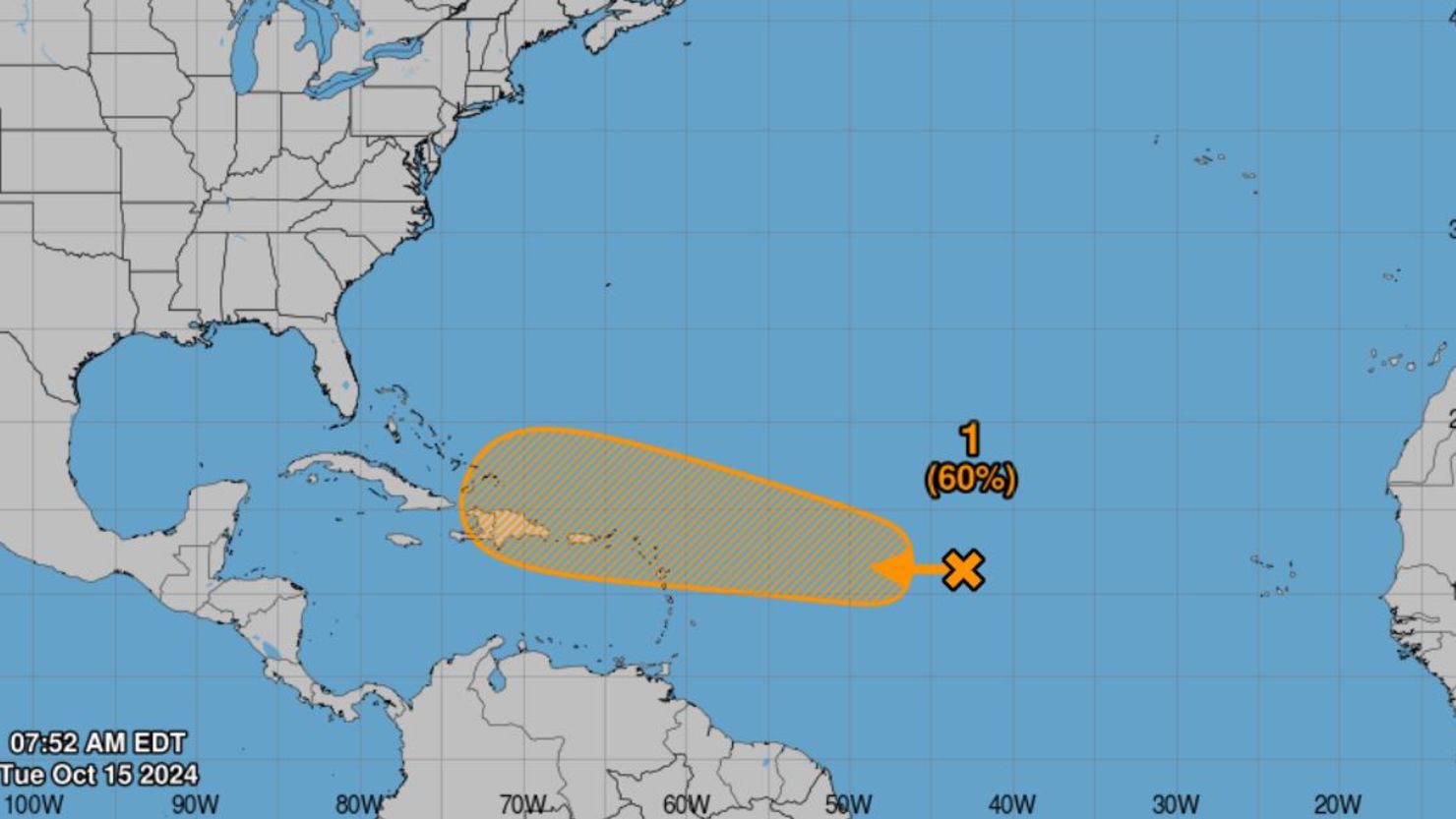 Este sistema podría convertirse en una depresión tropical más tarde esta semana mientras se acerca y se mueve cerca de las islas del norte de Sotavento.