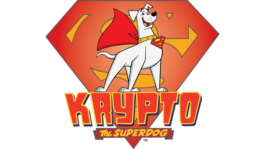 Krypto, tal como se ve en "Krypto the Superdog" de Cartoon Network. En su publicación en X, Gunn compartió otras imágenes ilustradas como inspiración para el personaje canino en su nueva película. Crédito: Cartoon Network.