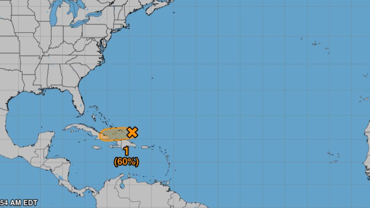 Se forma un sistema el norte de República Dominicana.