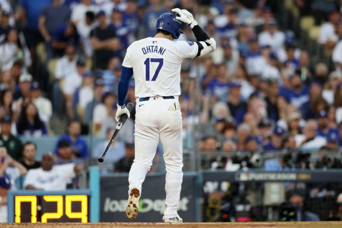 Shohei Ohtani de los Dodgers el 20 de octubre de 2024 Crédito: Harry How/Getty Images