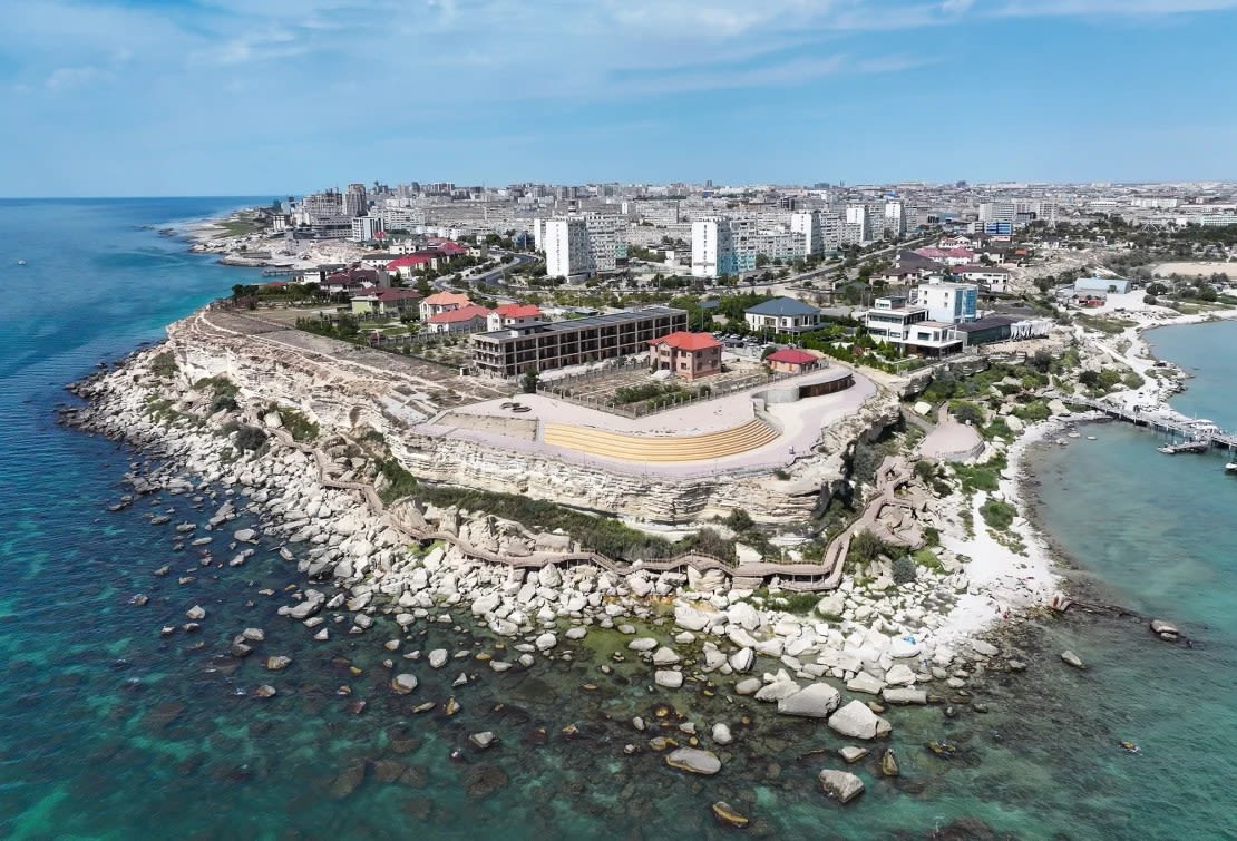 La ciudad portuaria de Aktau, Kazajistán, situada en la costa del mar Caspio, el 1 de septiembre de 2024.