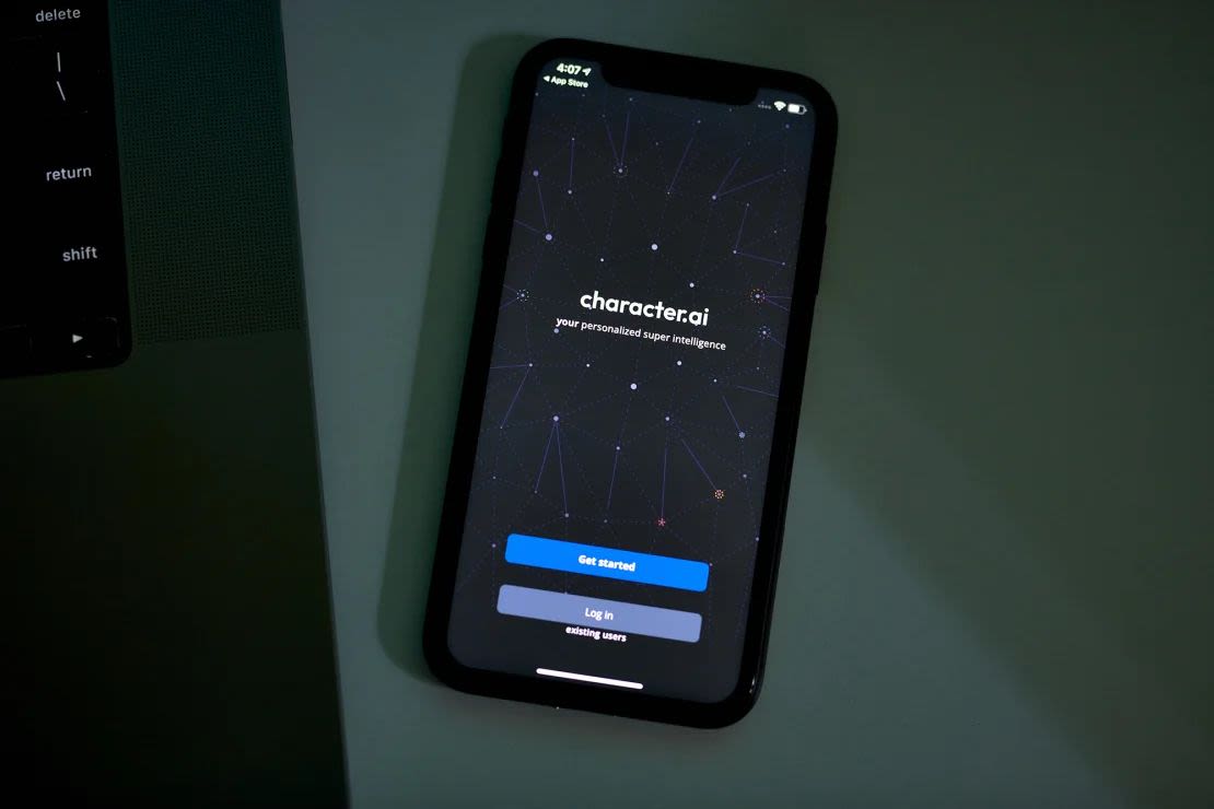 The Character.AI app on a smartphone in Brooklyn, New York, on Wednesday, July 12, 2023. The AI ​​company allows people to create personalized chatbots.