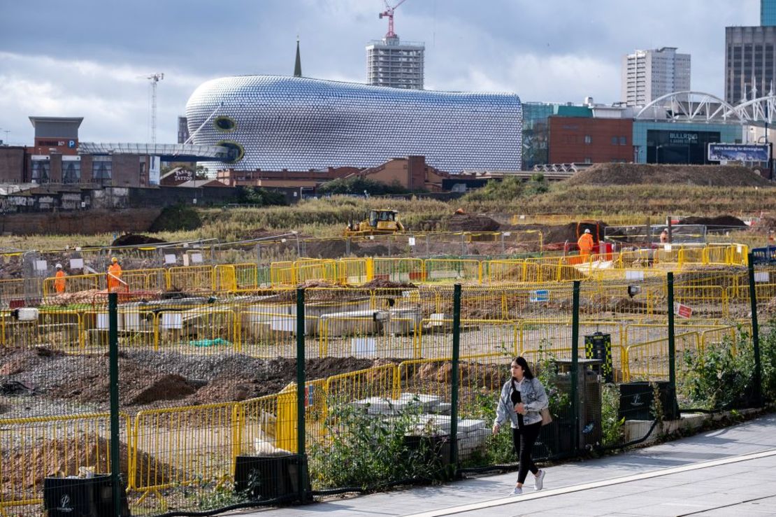 Imagen de las obras de construcción de la estación principal de HS2 en Curzon Street, Birmingham, en octubre de 2023. Crédito: Mike Kemp/In Pictures/Getty Images