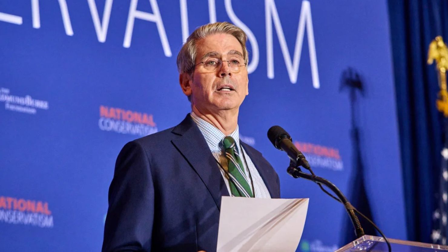 Scott Bessent habla en la Conferencia Nacional Conservadora en la ciudad de Washington, el miércoles 10 de julio de 2024.