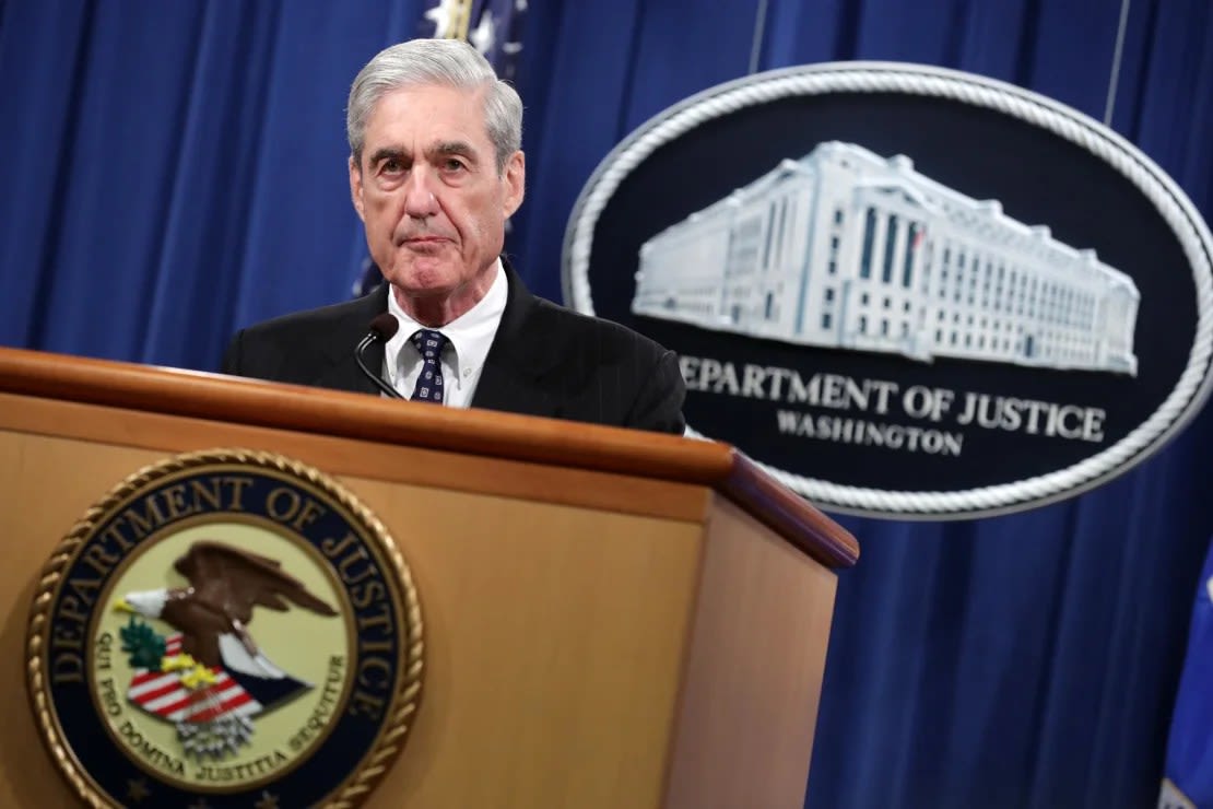 El entonces fiscal especial Robert Mueller hace una declaración sobre la investigación de Rusia el 29 de mayo de 2019, en el Departamento de Justicia en Washington.