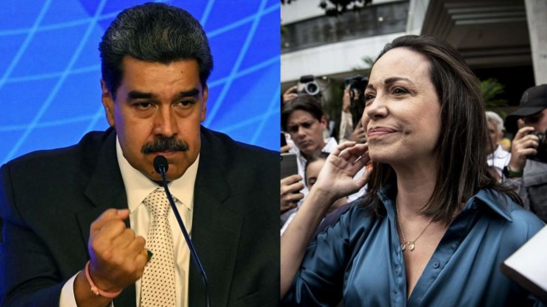 Nicolás Maduro y María Corina Machado.