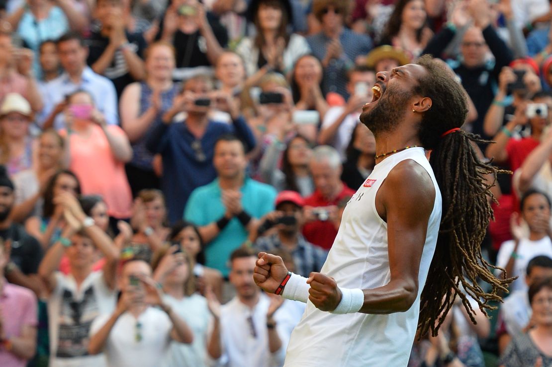 Dustin Brown celebra su victoria