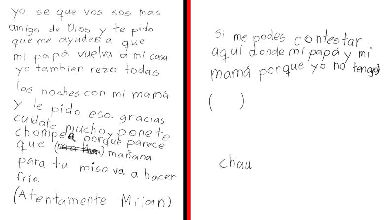 "Yo sé que vos sos más amigo de Dios", le escribió el pequeño al pontífice.