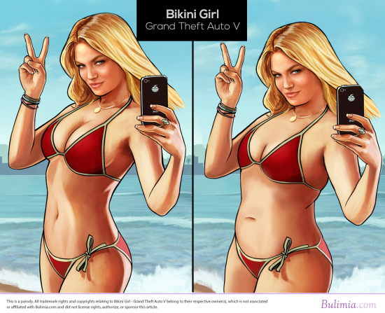 Así es como la "chica del bikini" de Grand Theft Auto se vería con un cuerpo más realista.