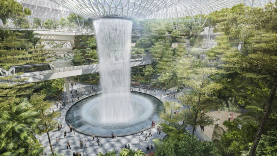 El complejo de entretenimiento Jewel del aeropuerto contará con la catarata interior más alta del mundo.