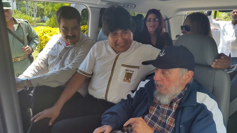 Evo Morales, NIcolás Maduro y Fidel Castro en 2015.