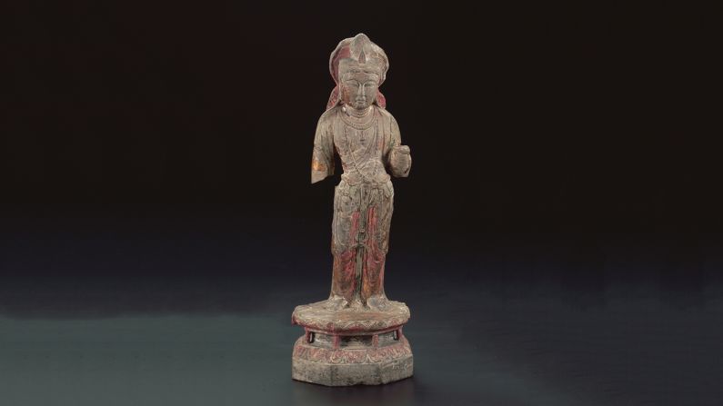 Bodhisattva, China, dinastía Tang, siglo VII u VIII, piedra caliza.