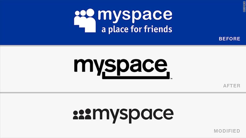 Myspace cambió su logo en octubre de 2010, pero regresó a una versión modificada del original en septiembre de 2012.