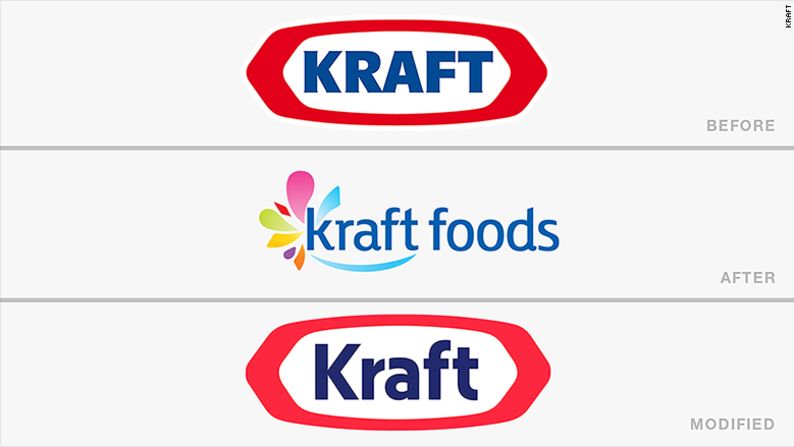 Kraft cambió su icónico logo rojo en 2009, presentando algo muy diferente. En 2012, lo cambió de nuevo.