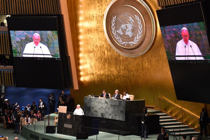 Francisco es el quinto papa que se dirige a la Asamblea General de la ONU.
