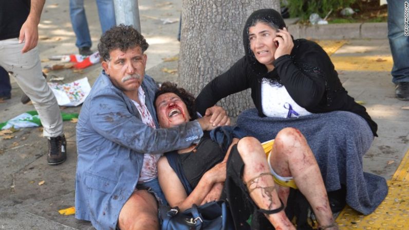 Un doble atentado suicida fue perpetrado durante una manifestación pacífica, en Ankara. (Depo Photo/AP).