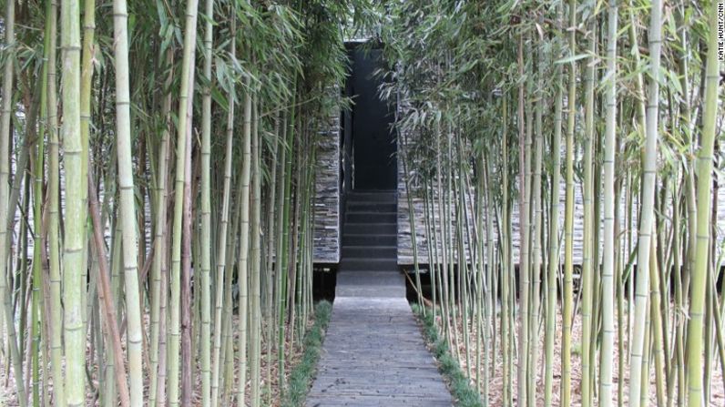 Light Box – Un túnel de bambú tupido conduce a la entrada de esta villa diseñada por David Adjaye.