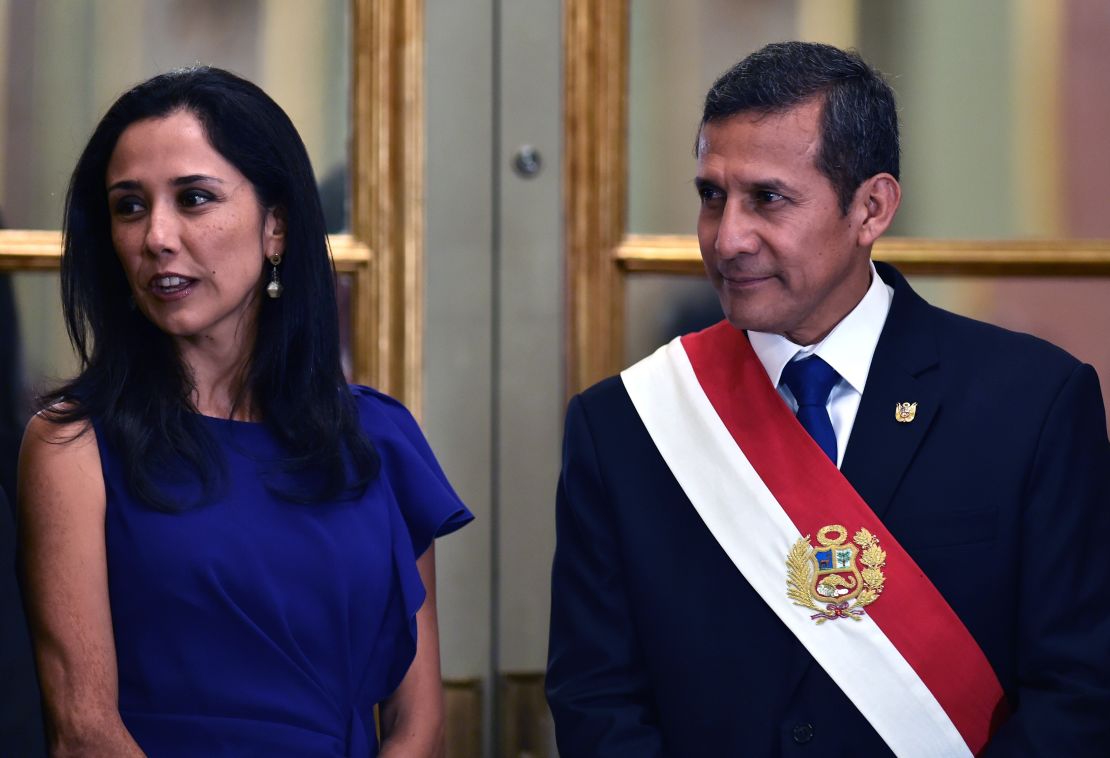 Nadine Heredia y el presidente Ollanta Humala (CRIS BOURONCLE/AFP/Getty Images).