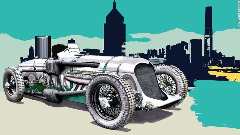 El Hong Kong Classic exhibió 100 automóviles inusuales y clásicos. El Napier Railton, ilustrado arriba, fue una de las estrellas del espectáculo. Este cuenta con un motor de avión Napier de 24 litros y es parte de la colección del Museo de Brooklands en Inglaterra.